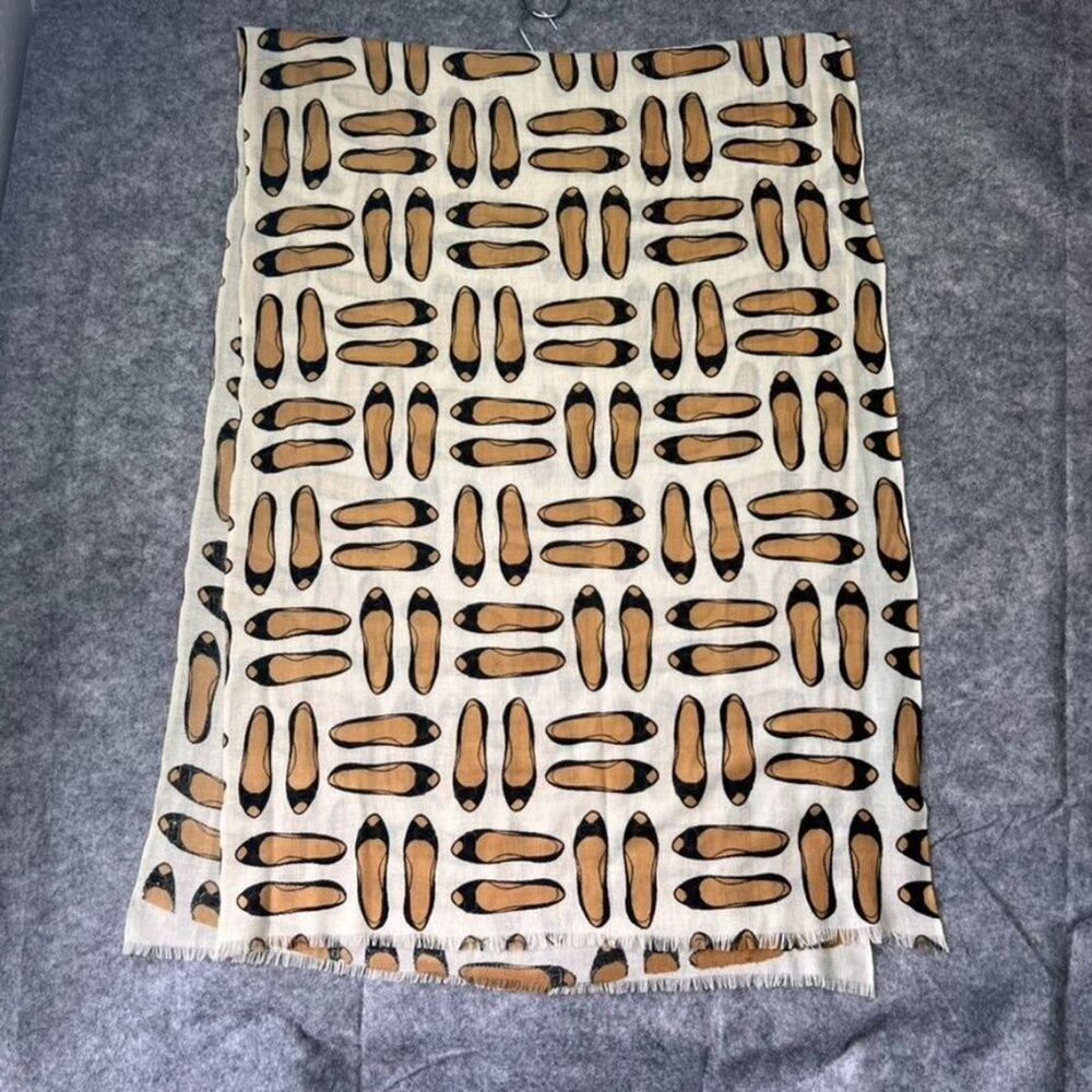 Novelty Flats Shoes Print Lightweight Neutral Scarf